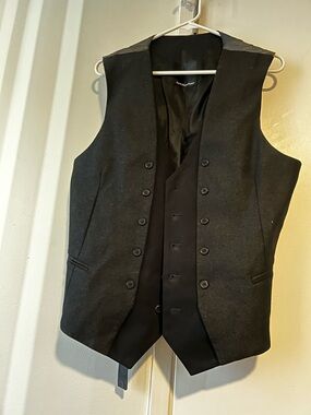 David Mayer Naman Classic Black / Grey Men's Dress Double Vest -XXL